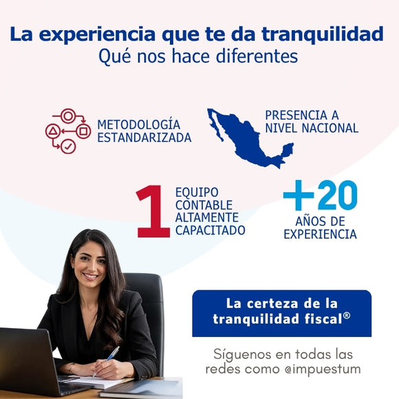 Presencia nacional, más de 20 años de experiencia, metodología estandarizada y contadores capacitados brindan tranquilidad fiscal a los clientes de impuestum